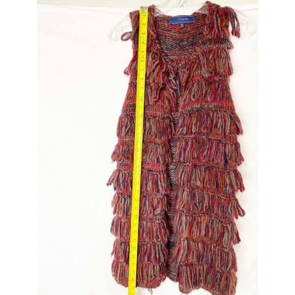 Lumiere Size Small S Boho Fringe Acrylic Vest Top - Picture 3 of 7